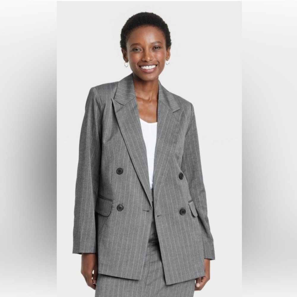 a new day Women's Charcoal Pinstripe Blazer Sz XS- NWT - Picture 1 of 5